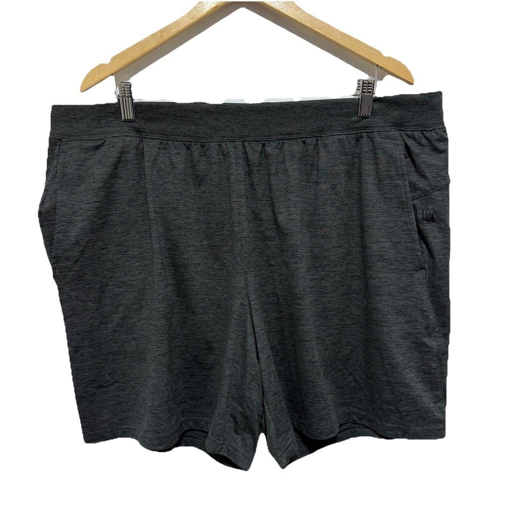 VRST Shorts Mens XXL Gray Elastic Waist Drawstring Stretch Zip Pocket Inseam 7